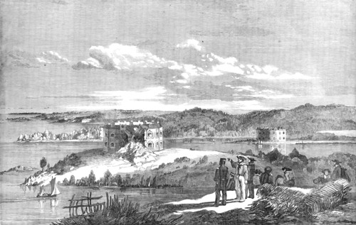 Fort Nottich, Bomarsund - Breach made by an English Three-gun Battery - from a sketch by..., 1854. Creator: Unknown.