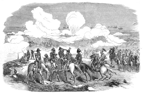 Bombardment of Sebastopol - General Sir De Lacy Evans and staff, 1854. Creator: Unknown.