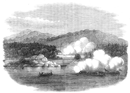Boat Attack, by H.M.S. "Gorgon" on on of the Aland Isles, 1854. Creator: Unknown.