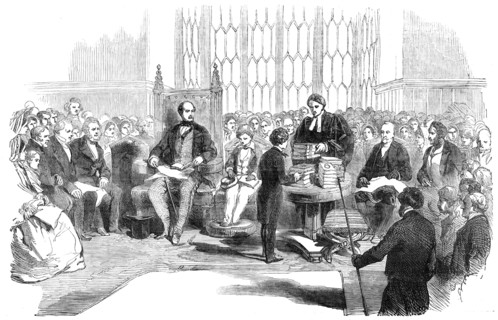 The Speech Day at Harrow School - Visit of Prince Albert and the Prince of Wales, 1854. Creator: Unknown.