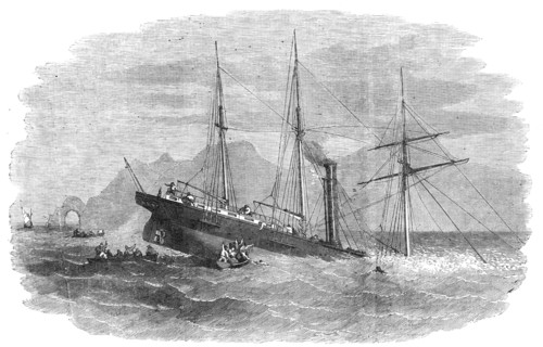 Wreck of "The Forerunner" African Mail-Steamer, at Point St. Lorenzo, 1854. Creator: Unknown.