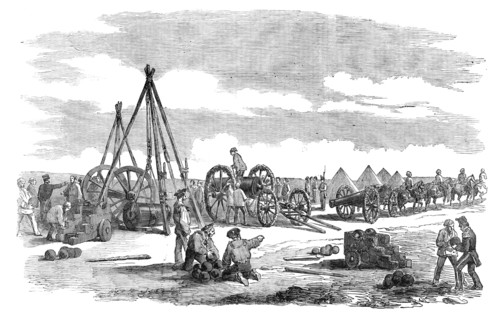 Siege of Sebastopol - Preparing a Train for the Trenches, 1854. Creator: Unknown.