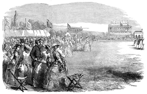 Grand National Archery Meeting on the Race-Ground, Shrewsbury, 1854. Creator: Unknown.