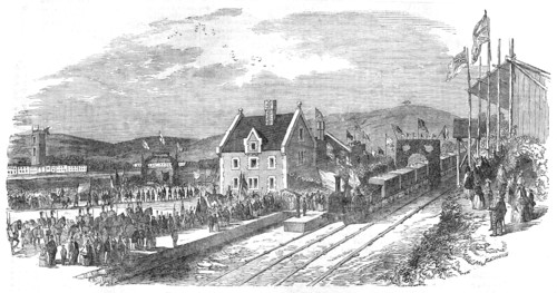 Opening of the North Devon Railway - Arrival of the Train at Barnstaple, 1854. Creator: Unknown.