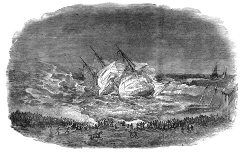 Wreck of the Troop-ship "Charlotte" - Attempt of the Life-Boat, 1854. Creator: Unknown.