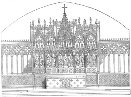 New Alabaster Screen, in Ely Cathedral, 1854. Creator: Unknown.