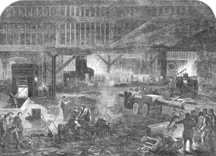 Mare and Co.'s Iron Ship-Building Works, 1854. Creator: Charles William Sheeres.