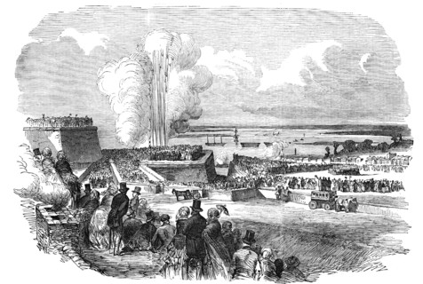 Siege Operations at Chatham - Springing a Mine, 1854. Creator: Unknown.