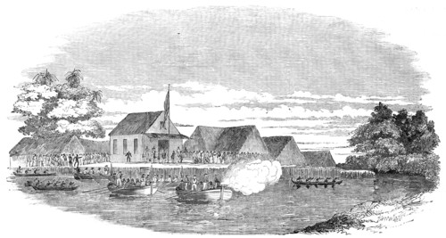 H.M.S. "Antelope" at Fernando Po - Election of a New Sovereign, 1854. Creator: Unknown.