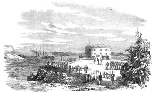 Surrender of the Tower of Prasto, Bomarsund, 1854. Creator: Unknown.
