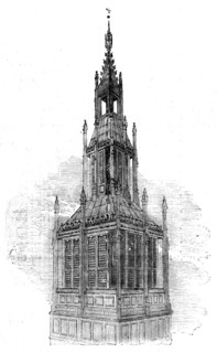 The New Houses of Parliament - Ventilating Shaft, River Front, 1854. Creator: Unknown.