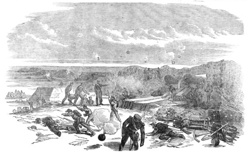 Opening of the Bombardment of Sebastopol - Chapman's Battery, 1854. Creator: Unknown.