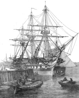 H.M. Screw Line-of-Battle Ship "Caesar", 90, at Portsmouth, 1854. Creator: Edward Duncan.