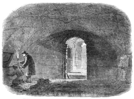 Subterranean Chamber beneath the House, No.1, Old Fish-Street, St. Paul's, 1854. Creator: Smyth.