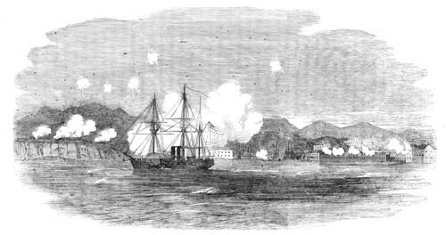 The "Valorous" chasing Russian Steamers into Sebastopol, 1854. Creator: Unknown.