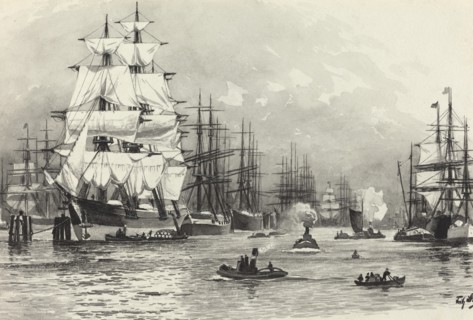 Segelschiff-Hafen, 1893.