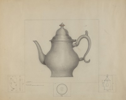 Pewter Coffee Pot, c. 1936.