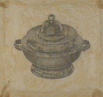 Pewter Sugar Bowl, c. 1937.