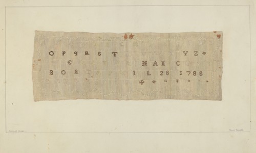 Embroidery Sampler, c. 1937.