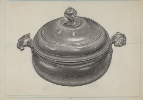 Pewter Soup Tureen, c. 1936.