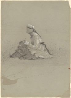 Young Lady Writing, c. 1870.