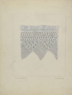 Knitted Lace Edging, c. 1938.