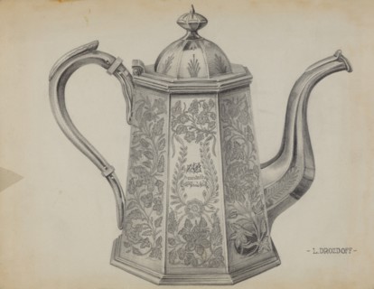 Silver Chocolate Pot, c. 1936.