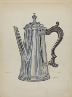 Silver Chocolate Pot, c. 1936.