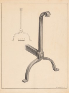 Andiron (one of pair), c. 1936.