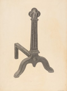 Andiron (one of pair), c. 1938.