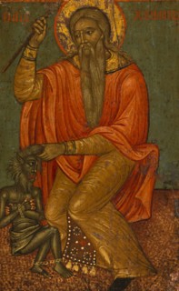 Saint Charalampe and the demon.