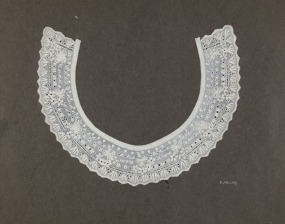 Embroidered Linen Collar, c. 1937.