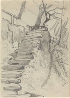 Flight of Stone Steps in a Garden.