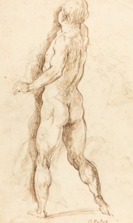 Nude Man Seen from Behind [verso].