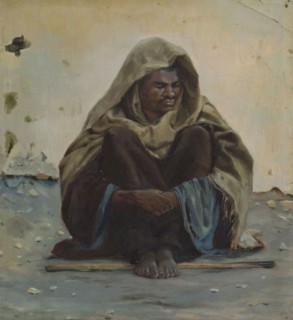 Arab seated from the front, c.1891.