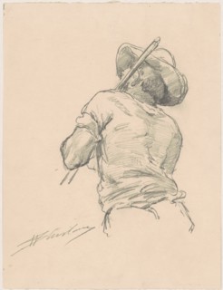 Back of a Man with Pole, 1870-1877.