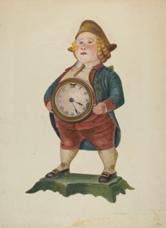 Decorated Cast Iron Clock, c. 1942.