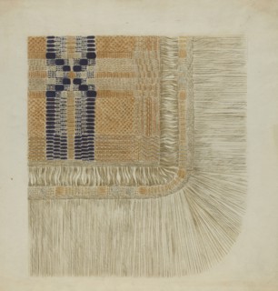 Handwoven Coverlet (Detail), c. 1937.