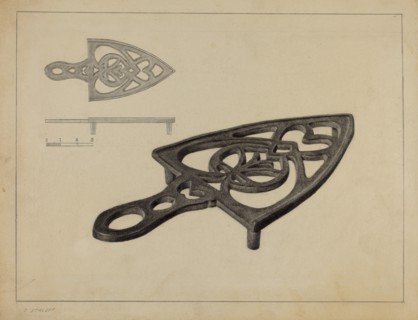Pa. German Flat-iron Holder, c. 1938.