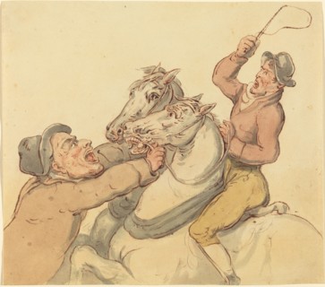 Drovers with a Pair of Rearing Horses.