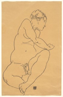 Female Nude Bending to the Left, 1918.