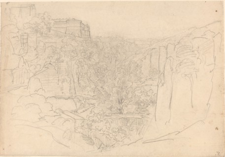 Fortified Castle Above a Narrow Valley.