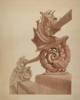 Iron Fence - Sea Horse Design, c. 1936.