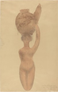 Nude Woman Carrying Vase on Head, 1909.
