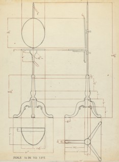 Pole Screen and Candlestand, 1935/1942.