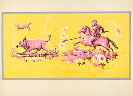 Bandbox Design - Hunting Scene, c. 1936.