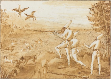 Punchinellos Hunting Waterfowl, c. 1800.