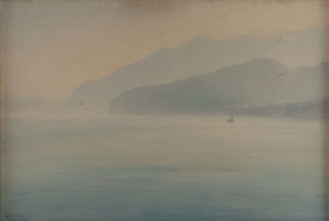 Coast of Sorrento, blue and silver, 1913.