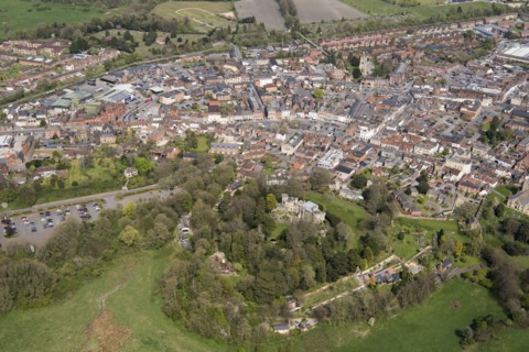 Devizes Castle and town, Wiltshire, 2017.