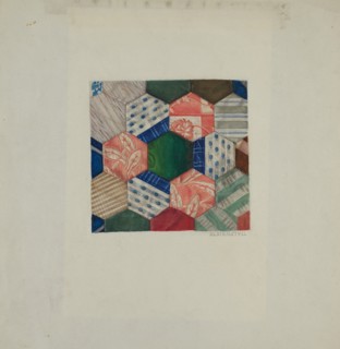 Silk Quilt - "Honeycomb" Pattern, c. 1939.